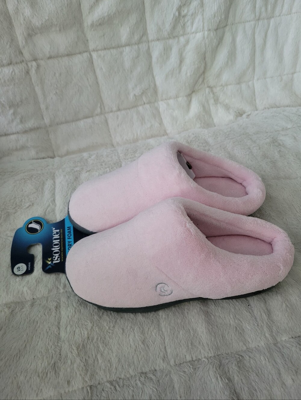Isotoner Pink Cozy Memory Foam Slippers